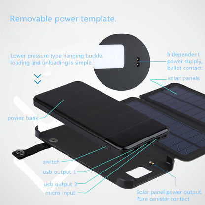 Removable Power Bank with solar panel 