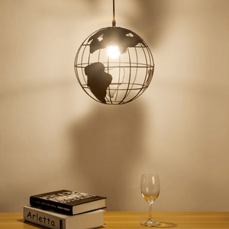 Black Globe Pendant Light – Earth Globe Lamp