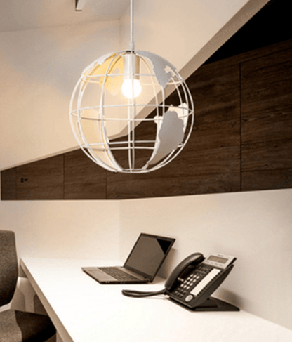 White Globe Pendant Light – Earth Globe Lamp