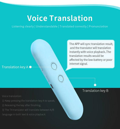 Mini traduttore istantaneo wireless con sistema bluetooth.