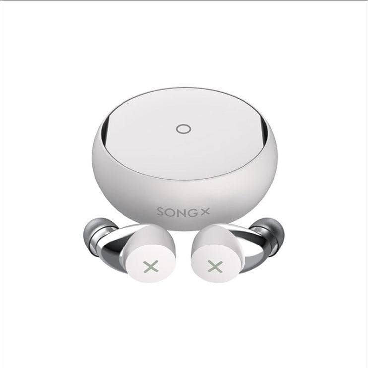 White Auricolare bluetooth senza fili.