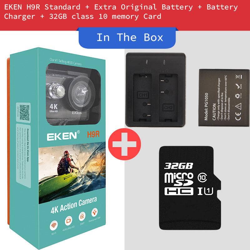 Package 2 Action Camera EKEN H9R