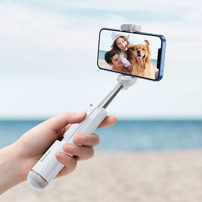 Mini bastone per selfie compatibile con sistema bluetooth per controllo da remoto.