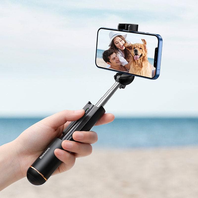 Mini bastone per selfie compatibile con sistema bluetooth per controllo da remoto.