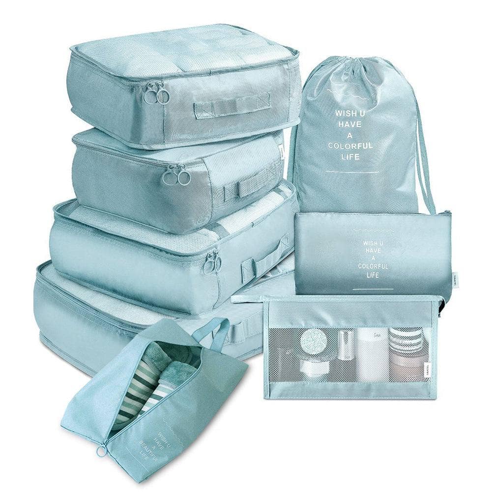 Korea Lan / 8 piece set 8-piece Set Luggage Divider Bag Travel Storage Clothes Underwear Shoes Organizer Packing Cube Bag