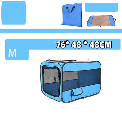 Blu / Can be fixed / M Pet Travel Carrier Bag Portable Pet Bag Folding Fabric Pet Carrier Travel Carrier Bag For Pet Cage With Locking Safety Zippers