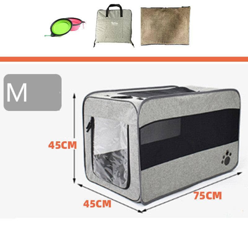 Grigio / Can be fixed / M Pet Travel Carrier Bag Portable Pet Bag Folding Fabric Pet Carrier Travel Carrier Bag For Pet Cage With Locking Safety Zippers