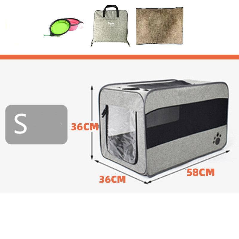 Grigio / Can be fixed / S Pet Travel Carrier Bag Portable Pet Bag Folding Fabric Pet Carrier Travel Carrier Bag For Pet Cage With Locking Safety Zippers