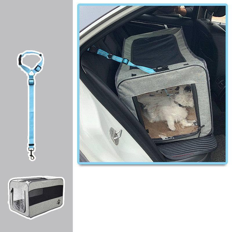 Grigio / With pet safety belt / M Pet Travel Carrier Bag Portable Pet Bag Folding Fabric Pet Carrier Travel Carrier Bag For Pet Cage With Locking Safety Zippers