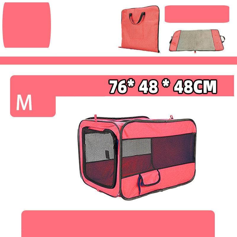 Rosso / Can be fixed / M Pet Travel Carrier Bag Portable Pet Bag Folding Fabric Pet Carrier Travel Carrier Bag For Pet Cage With Locking Safety Zippers