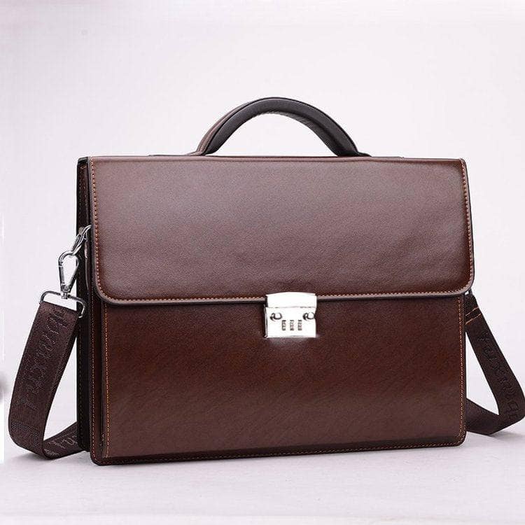 Brown / 38X10X18cm Men's Business Briefcase With Portable Code