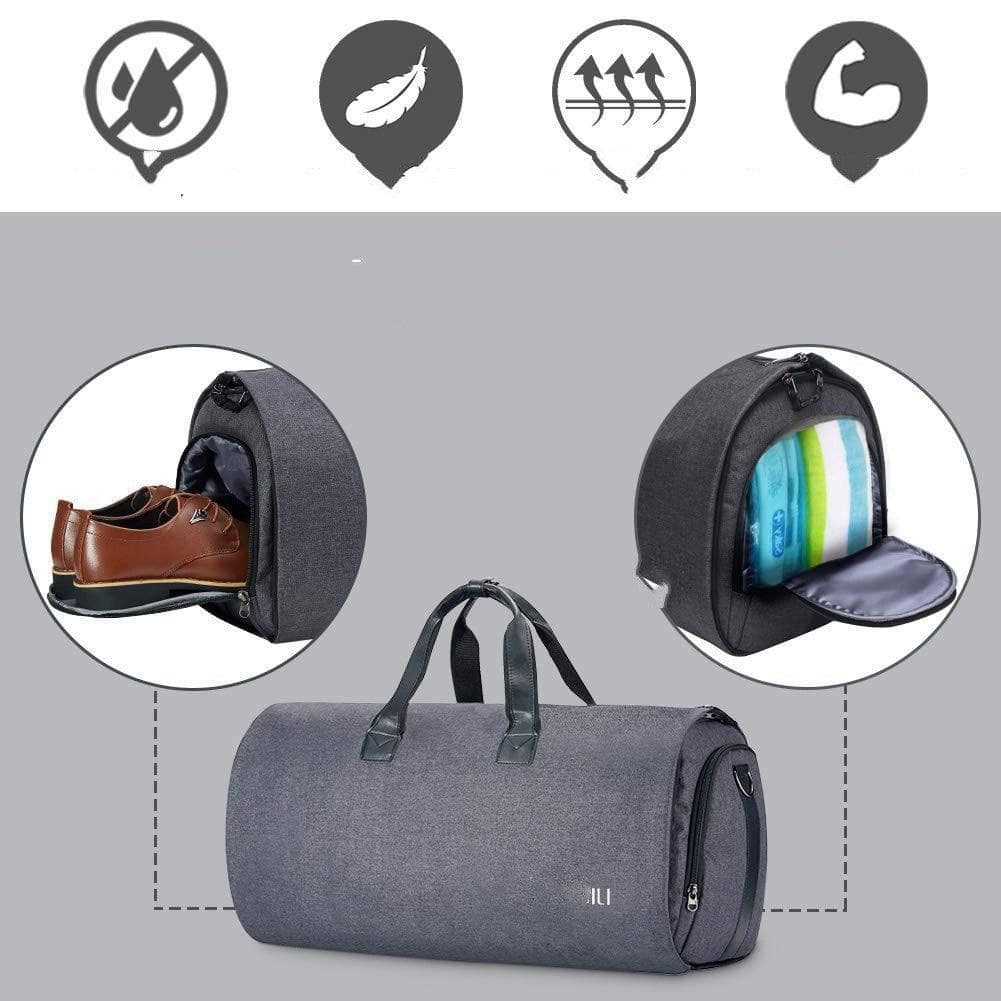 Dark Grey Suit Travel Bag For Men With Large Capacity Dry Wet Separation