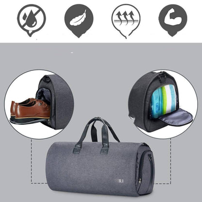 Dark Grey Suit Travel Bag For Men With Large Capacity Dry Wet Separation