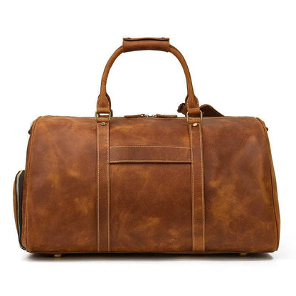 Men's Retro Leather Travel First Layer Cowhide Luggage Bag