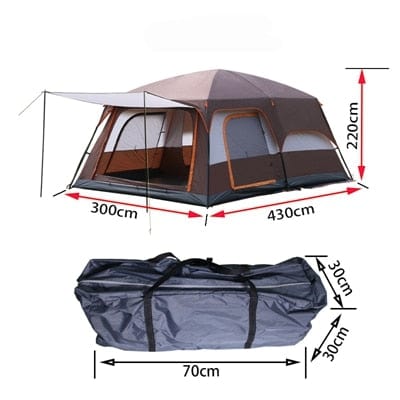 Brown Tenda da campeggio Carpas per 5-8 persone. Tenda da campeggio Carpas per 5-8 persone