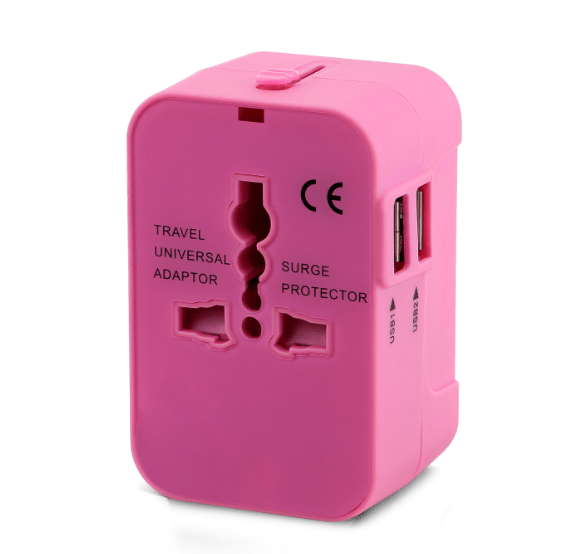 Pink / AU / Dual usb Caricabatterie multifunzione, adattatore da viaggio all'estero.