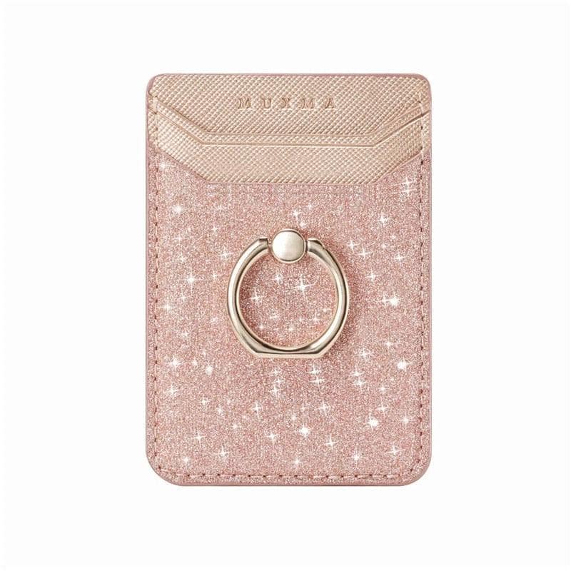 Bling-Rose Gold Portacarte di credito, ideale per donna e uomo con sticker per smartphone.