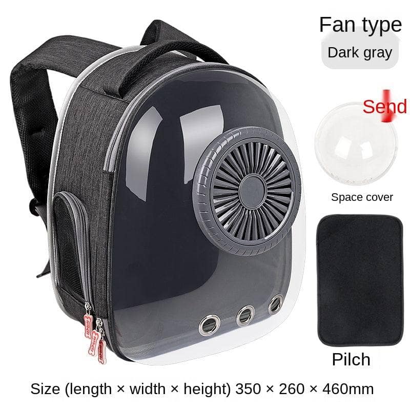 Dark Grey / With fan Portable Space Capsule Pet Backpack