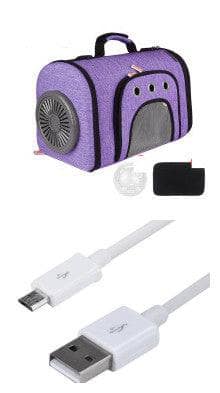 Purpleset Pet Out Bag With Fan Side Mesh Ventilation