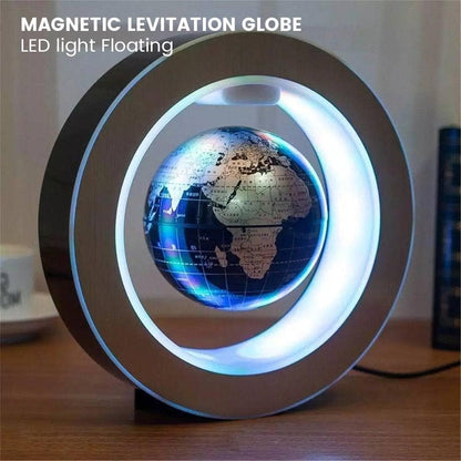 Lampada a LED con sfera a sospensione magnetica.