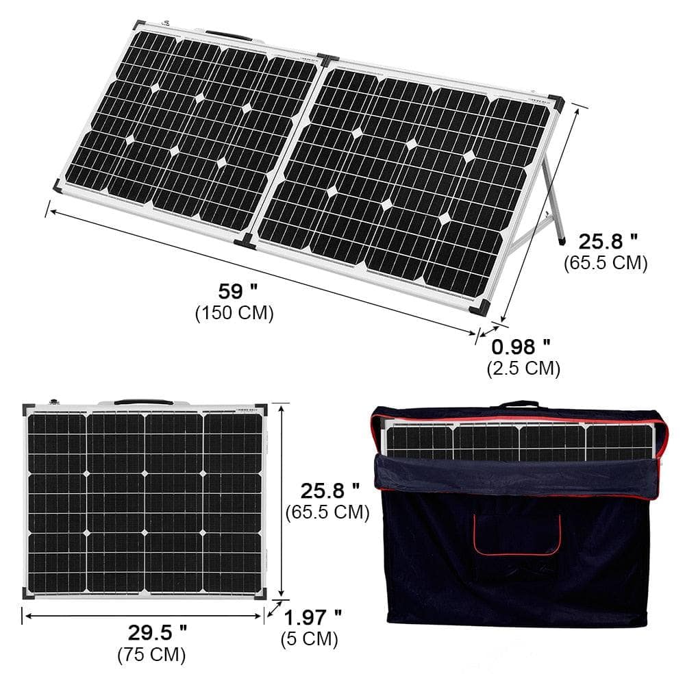 Pannello solare pieghevole Anaka 100W 12V per campeggio.