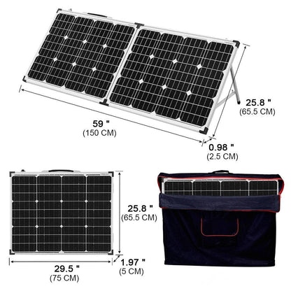 Pannello solare pieghevole Anaka 100W 12V per campeggio.