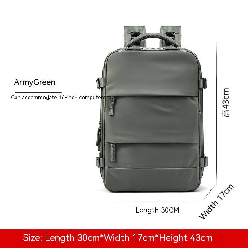 Army Green / 17 Inches New Travel Backpack Women's Large Capacity Dry Wet Separation