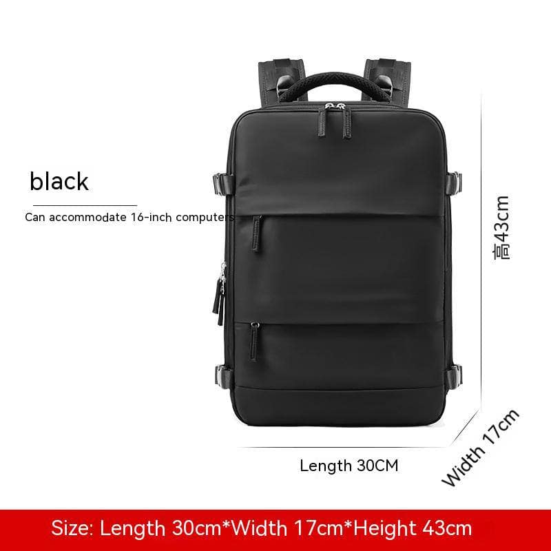 Black / 17 Inches New Travel Backpack Women's Large Capacity Dry Wet Separation