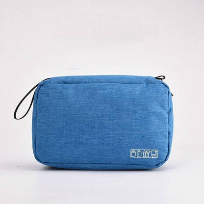 Blue Toiletry Bag Borsa da toilette per viaggio con gancio, adatta per uomo e donna.