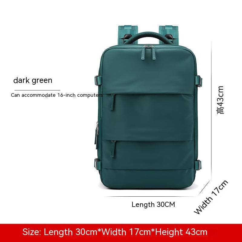 Dark Green / 17 Inches New Travel Backpack Women's Large Capacity Dry Wet Separation