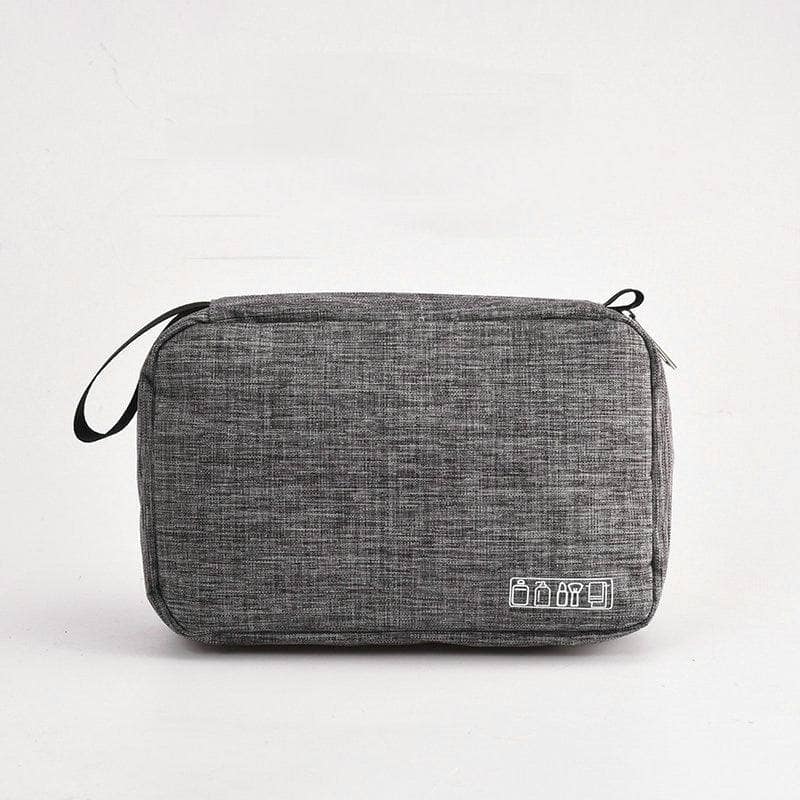 Gray Toiletry Bag Borsa da toilette per viaggio con gancio, adatta per uomo e donna.