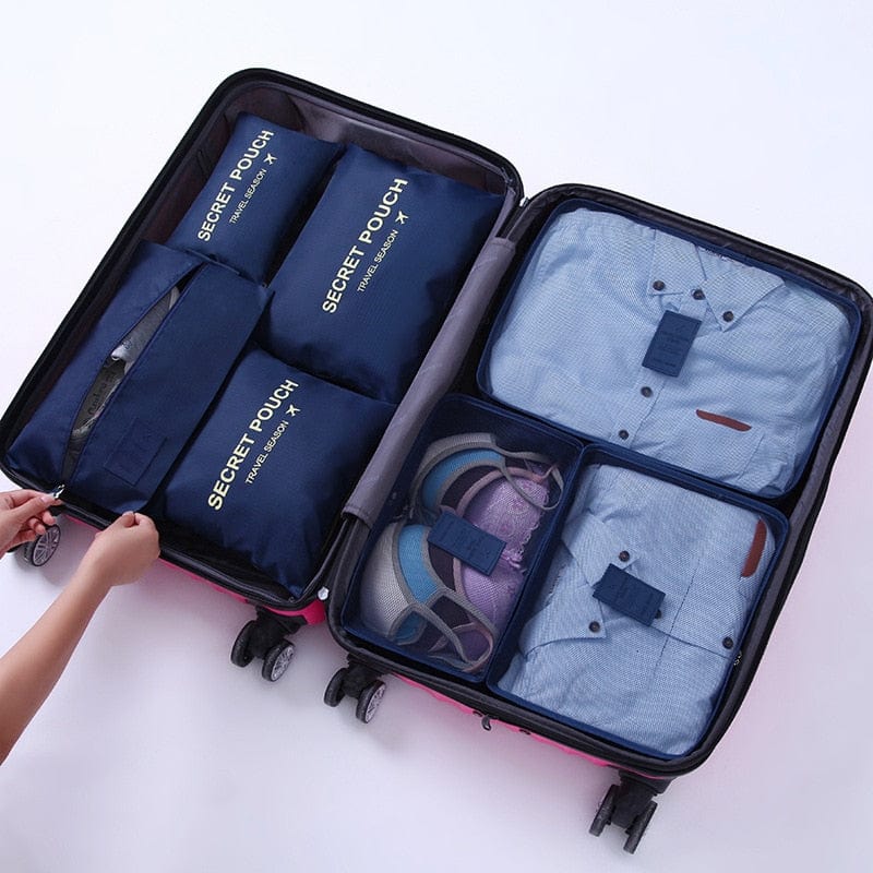 Navy Blue Set di borse contenitore/organizer da viaggio.