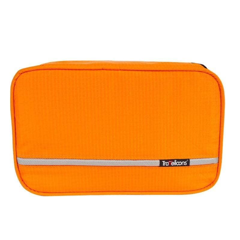 orange Borsa da toilette per viaggio con gancio, adatta per uomo e donna.