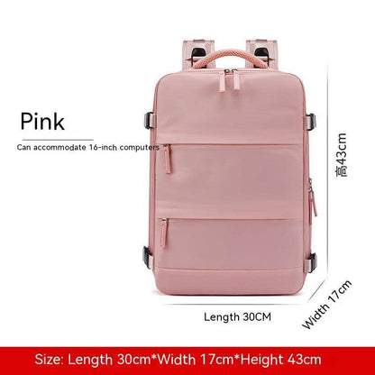 Pink / 17 Inches New Travel Backpack Women's Large Capacity Dry Wet Separation