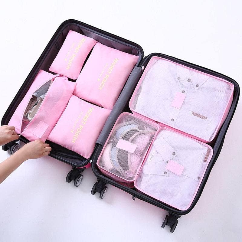 Pink Set di borse contenitore/organizer da viaggio.