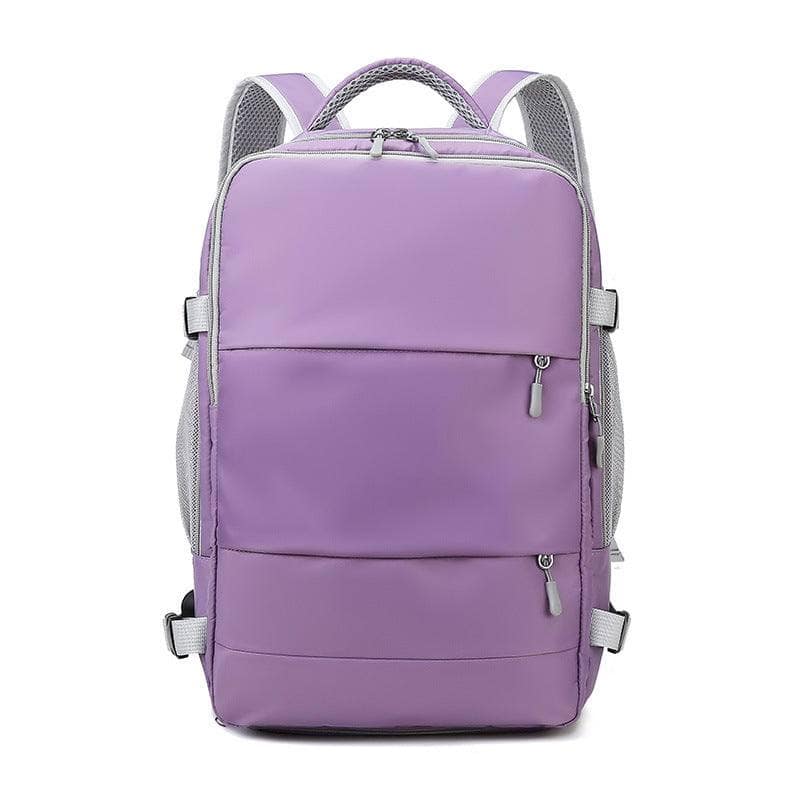 Purple Multifunctional USB Large Capacity Diaper Bag