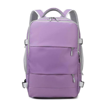 Purple Multifunctional USB Large Capacity Diaper Bag