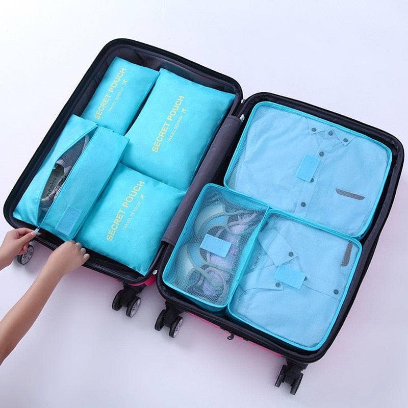 Sky Blue Set di borse contenitore/organizer da viaggio.