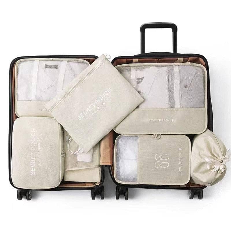 Style 2 - Beige Set di borse contenitore/organizer da viaggio.