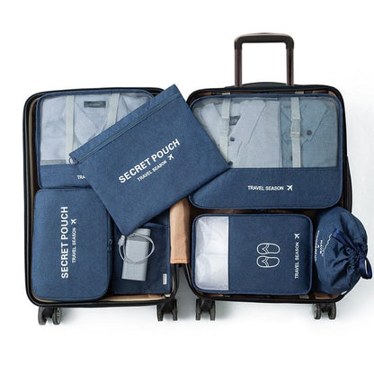 Style 2 - Navy Blue Set di borse contenitore/organizer da viaggio.