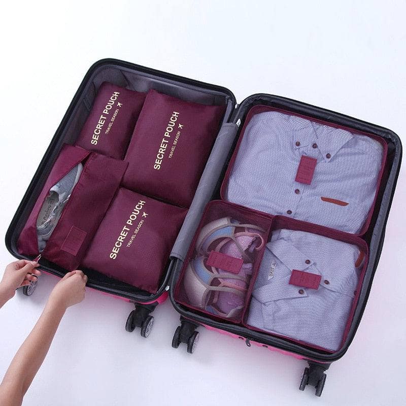 Wine Red Set di borse contenitore/organizer da viaggio.