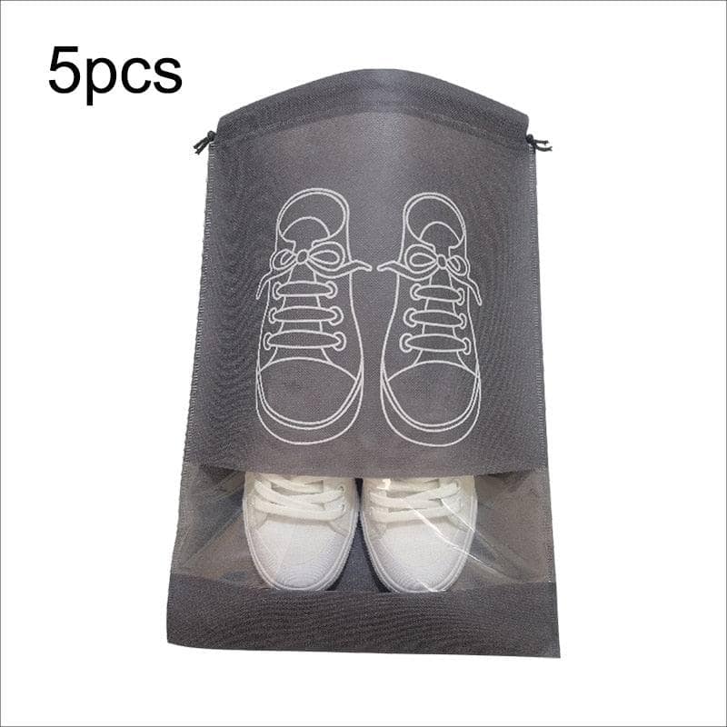 Women 36x26.5cm / Dark Gray Set 5 borse contenitore per scarpe, adatta per valigie, trolley e zaini.