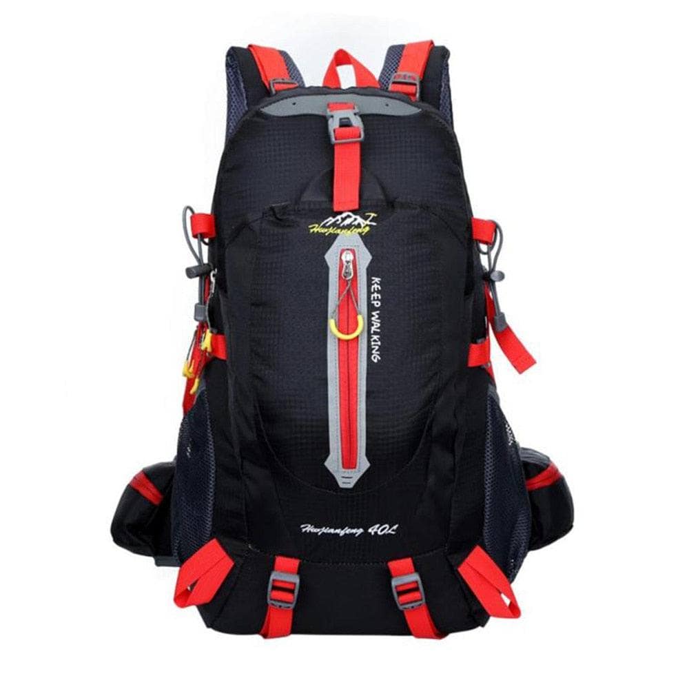 Black Red / 30 - 40L Zaino da viaggio adatto per escursioni e campeggio. Capacità 40 L. Adatto per uomo e donna.